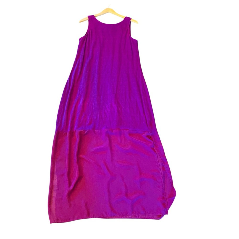 LANE BRYANT 14/16 SPICY ORCHID Linen Chiffon Sleeveless Maxi Dress - Picture 2 of 6